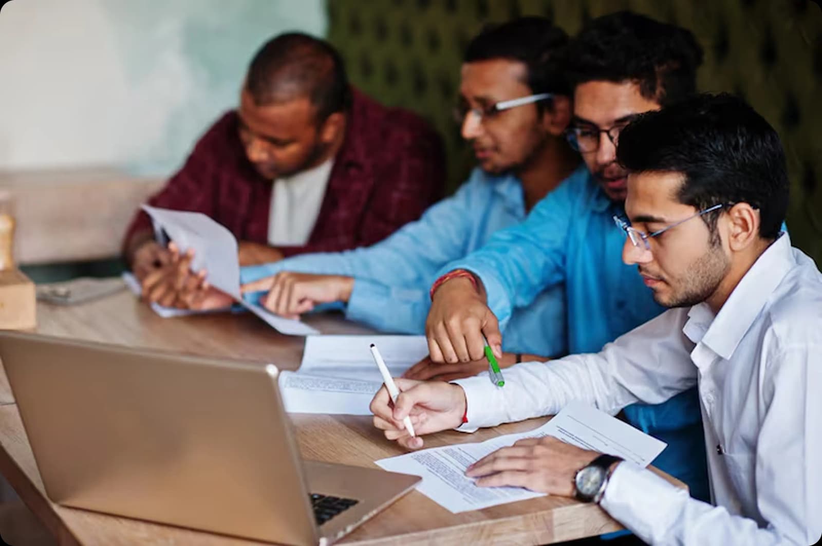 Office meeting regarding financial services